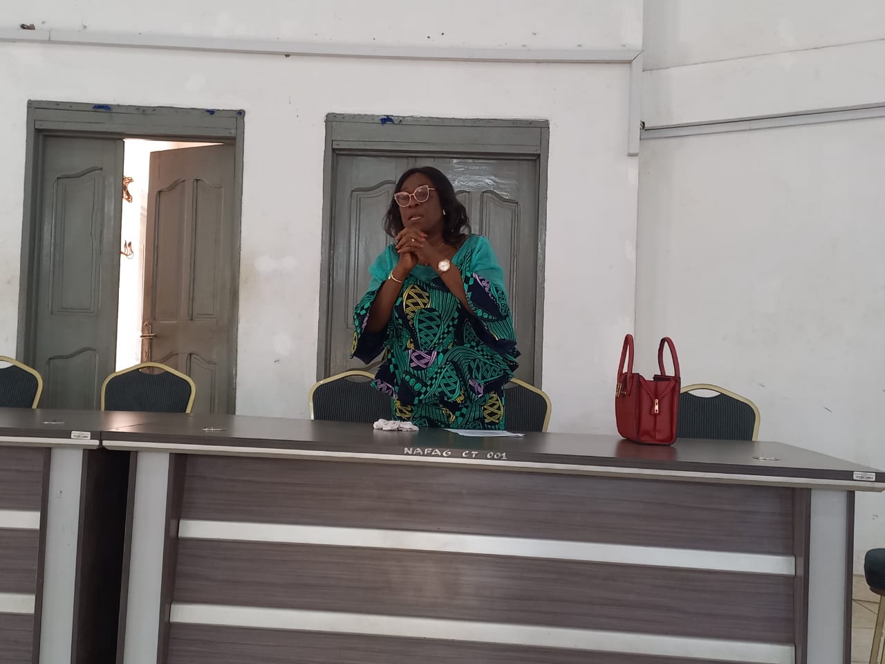 Welcome address by Mrs. Regina Solomon